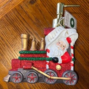 Christmas Santa Claus Double Sided Train Soap Dispenser- NWT